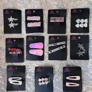 Paparazzi assorted double hair clips 11 pieces
